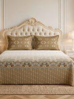 Sleeping Owls Utsav 220 TC Percale Cotton Panel Print Super King Bedsheet Set with 2 Coordinated Pillow Covers