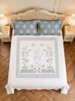 Sleeping Owls Rajwada Courtyard 220 TC Percale Cotton Super King Bedsheet Set with 2 Coordinated Pillow Covers
