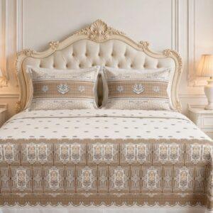Sleeping Owls Utsav 220 TC Percale Cotton Panel Print Super King Bedsheet Set with 2 Coordinated Pillow Covers