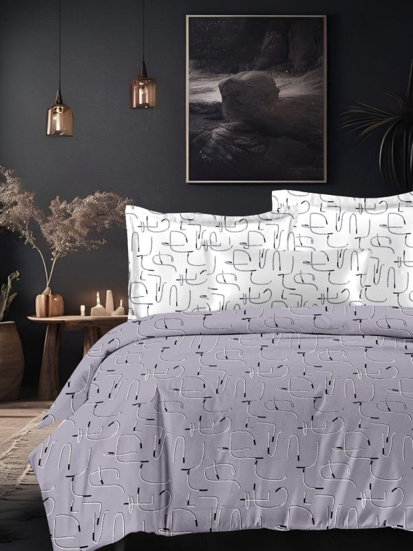 Sleeping Owls VBC Printed 300TC 100% Soft Cotton Printed 1 Super King Bedsheet with 2 Coordinate Pillow Covers
