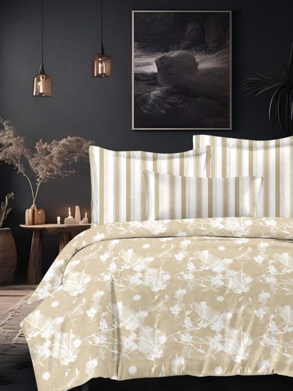 Sleeping Owls VBC Printed 300TC 100% Soft Cotton Printed 1 Super King Bedsheet with 2 Coordinate Pillow Covers