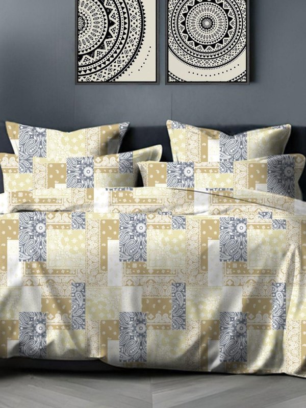 Sleeping Owls 100% Soft Mercerized Cotton Printed Imperial Bloom 300TC Super King Bedsheet With 2 Pillow Covers