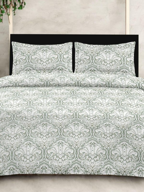 Sleeping Owls Satiny Twill Weave 188TC 100% Soft Cotton Printed 1 Super King Bedsheet with 2 Pillow Covers