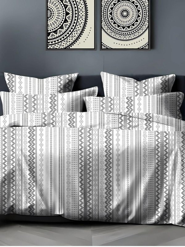 Sleeping Owls 100% Soft Mercerized Cotton Printed Imperial Bloom 300TC Super King Bedsheet With 2 Pillow Covers