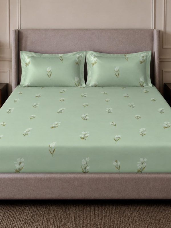 Sleeping Owls 100% Soft Mercerized Cotton Printed Elegance 300TC Super King Bedsheet With 2 Pillow Covers